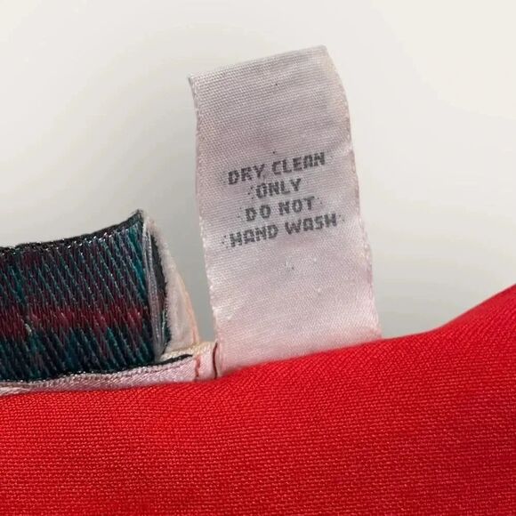 90's Vintage red embroidered vest. Women's small. Fall gold green tapestry - Picture 13 of 16